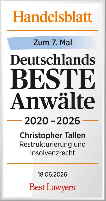 Handelsblatt Beste Anwälte 2020 - 2026 · zum 7. Mal